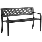 Outsunny Outdoor Garden Bench, 2 Seater, Black Patio Bench