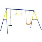 3-in-1 Garden Swing for Children 3-8 Years, Made of Steel and PE, 285x160x181 cm, Multicolored