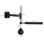 HOMCOM Wall-mounted Speed Bag for Boxing and MMA with Adjustable Height with Pole, in Steel and PU, 79x72x20 cm, Black - Borgè