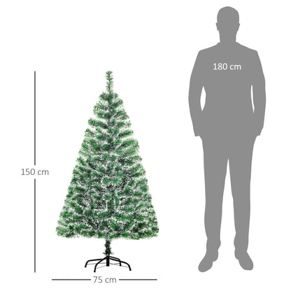 CHRISTMAS TREE - Artificial Christmas Tree with 416 Branches in PET with Metal Base, Ø75x150 cm, Green