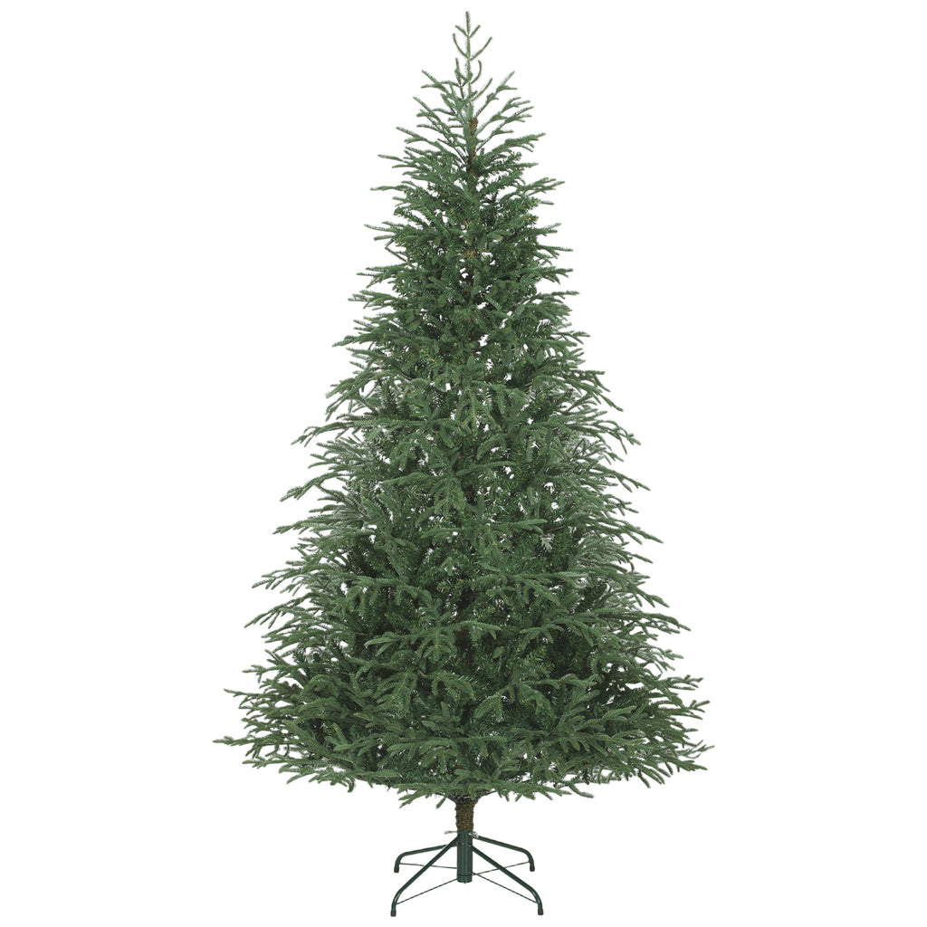 210cm Fireproof Artificial Christmas Tree with 2942 Realistic Branches and Foldable Metal Base