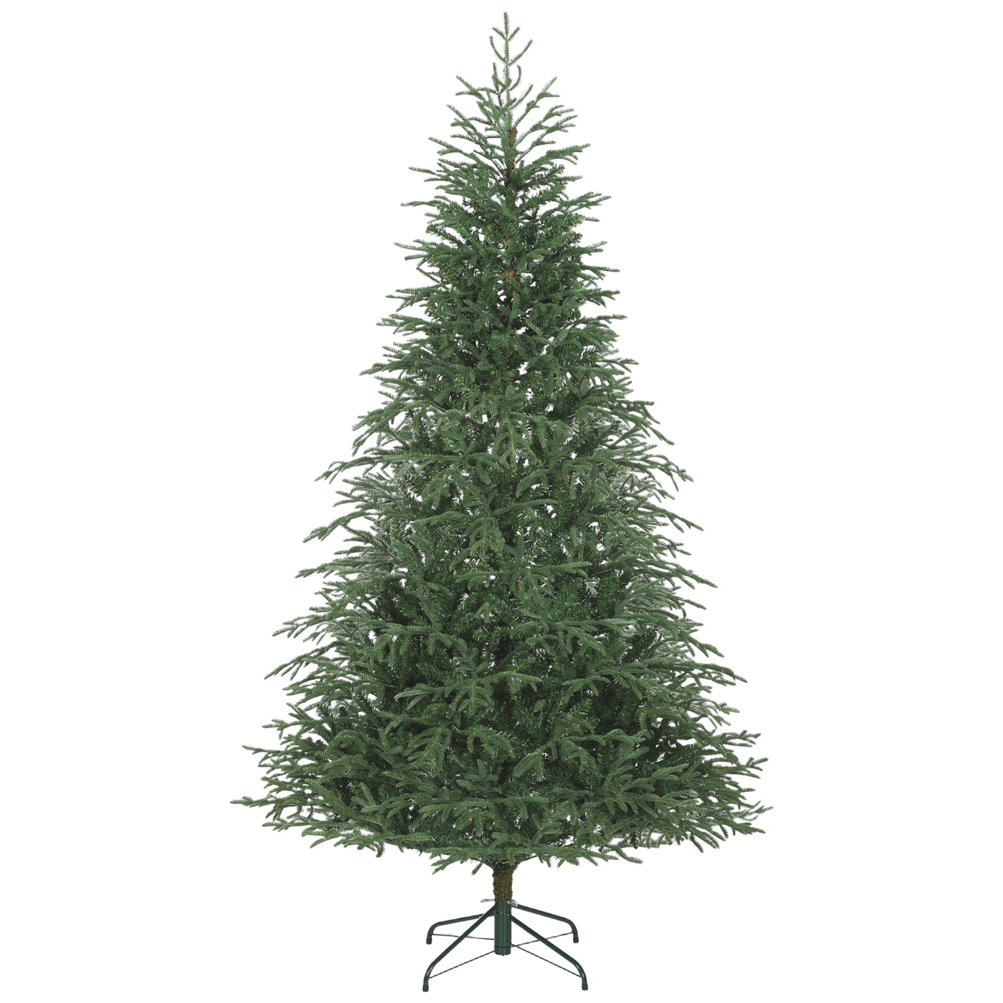 210cm Fireproof Artificial Christmas Tree with 2942 Realistic Branches and Foldable Metal Base