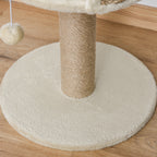 PawHut Scratching Post for Cats with Bed, Jute Pole and Hanging Ball, 40x40x49cm, Beige - Borgè