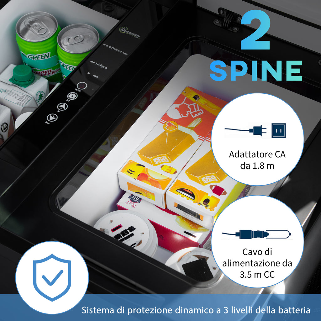 35L 12-Volt Electric Portable Refrigerator with Handle and LCD Screen, 63.2x42x42.8 cm, Grey