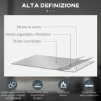 Bathroom Mirror with Dimmable LED Lights, Touch Switches and Anti-Fog Design, Ø70 cm
