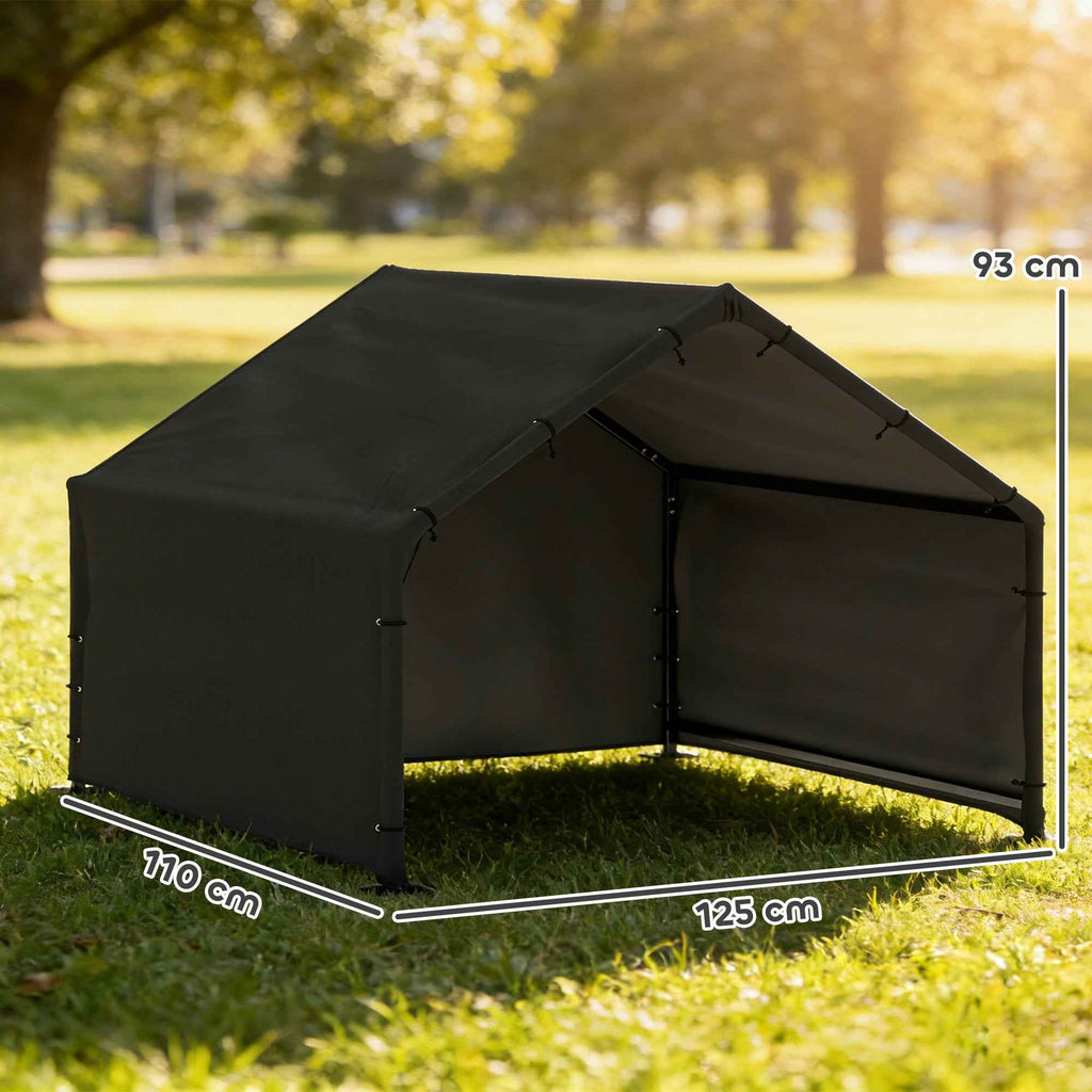 PawHut Outdoor Oxford Fabric Dog Kennel for Small, Medium and Large Dogs, 125 x 110 x 93 cm, Black
