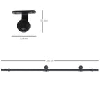 Steel Sliding Door Kit with Tracks, Stoppers and Guides, 200x40x0.6 cm, Black