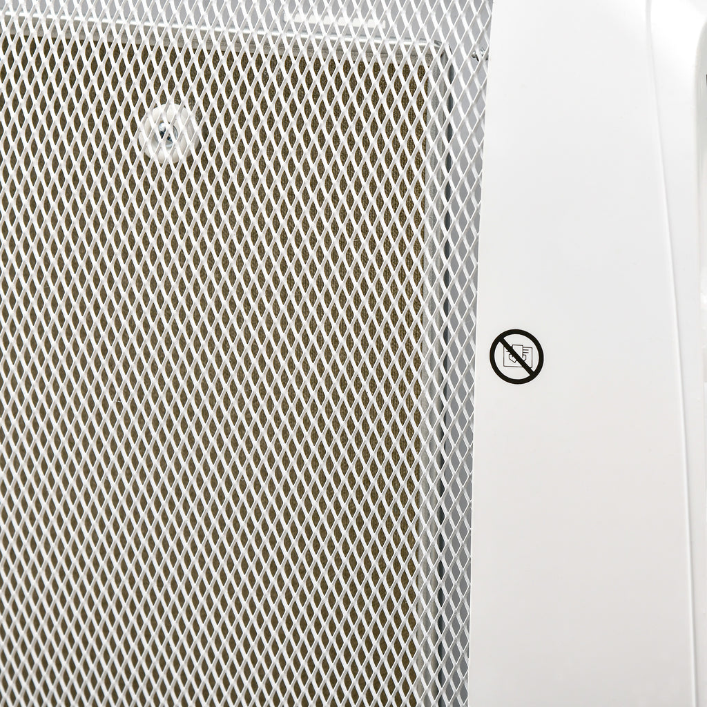 HOMCOM 1000W/2000W Electric Mica Heater with Adjustable Thermostat, 4 Wheels, 15-20 m², White