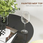 Homcom tall table from modern round bar with steel base and mdf top, Ø70x102cm, black - Borgè