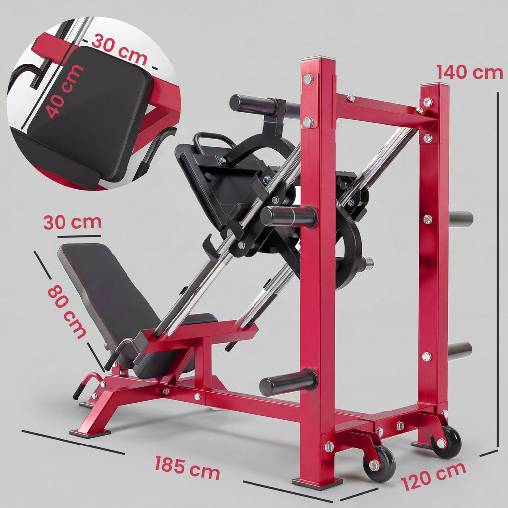 Leg Press Machine with Wheels, Adjustable Leg and Squat Machine