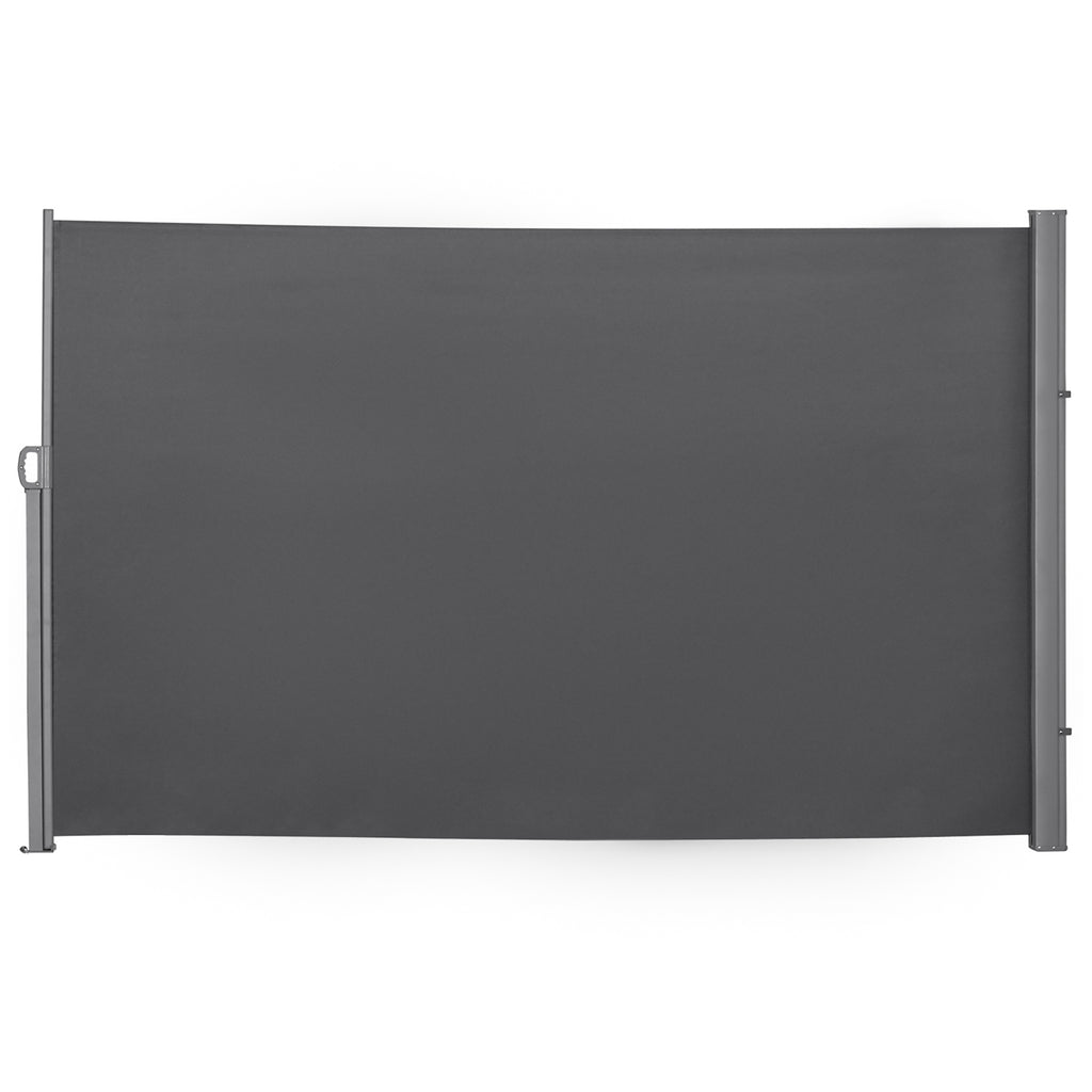 Extendable Garden Privacy Screen 3x1.8m, Anti-UV Polyester and Aluminum, Grey