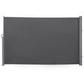 Extendable Garden Privacy Screen 3x1.8m, Anti-UV Polyester and Aluminum, Grey