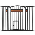 Automatic Dog Gate for Small and Medium Dogs, 74-105x76.2 cm, Black