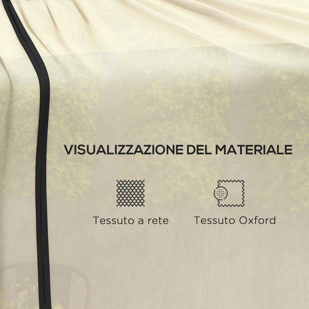 Mosquito Net for Umbrella 3x2.3 m Adjustable Dense Mesh with Zipper Opening, Beige
