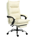 Ergonomic Office Chair, Reclining Desk Chair, Footrest, Beige