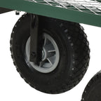 Steel Garden Trolley with 150 kg Capacity and Coated Handle, 94x48.5x100 cm, Black and Green