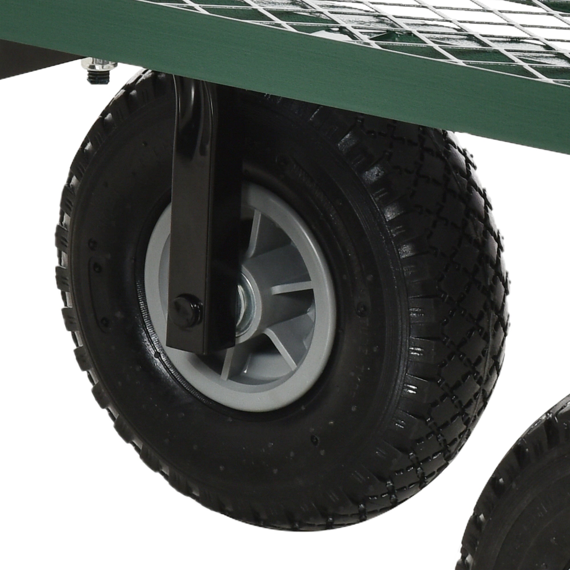 Steel Garden Trolley with 150 kg Capacity and Coated Handle, 94x48.5x100 cm, Black and Green