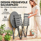 Outsunny Outdoor Bistro Set, Folding Garden Furniture with Table and 2 Chairs, Black.