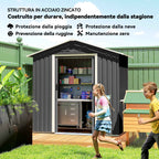 Outsunny Garden Shed Steel Tool Storage Shed 194x107x191 cm, Grey