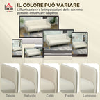 3-Seater Sofa Bed with Reclining Backrest and Velvet Upholstery, 185x84x83 cm, Beige