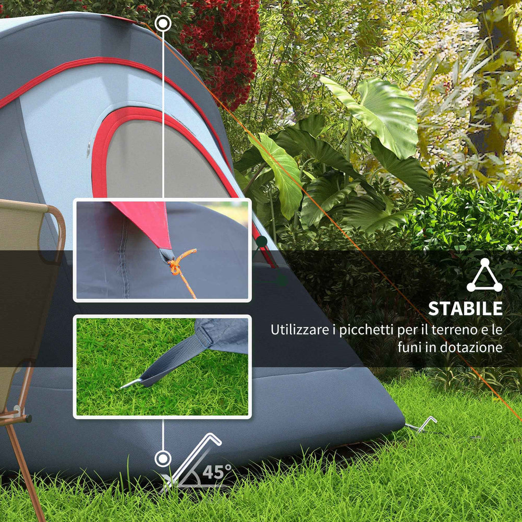 Outsunny 6-Person Water-Repellent Camping Tent with UV Protection, Fiberglass Poles, 4.55 x 2.2 x 1.8 m, Grey