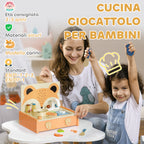 Toy Kitchen for Children 3-5 Years with Stove and 12 Wooden Accessories, Multicolo
