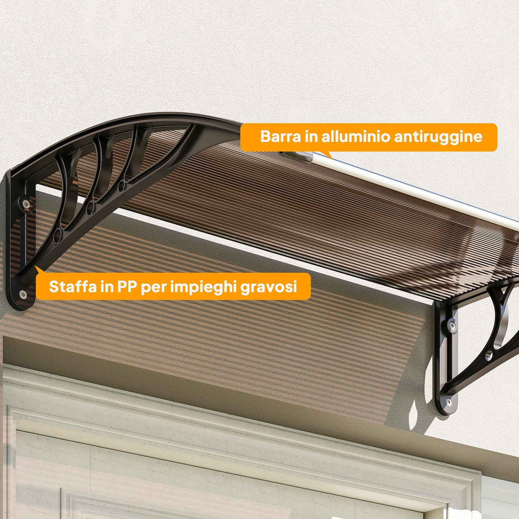 Outsunny Waterproof and Anti-UV Outdoor Canopy, in PC, PP and Aluminum, 75x120x23 cm, Brown and Black