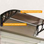 Outsunny Waterproof and Anti-UV Outdoor Canopy, in PC, PP and Aluminum, 75x120x23 cm, Brown and Black