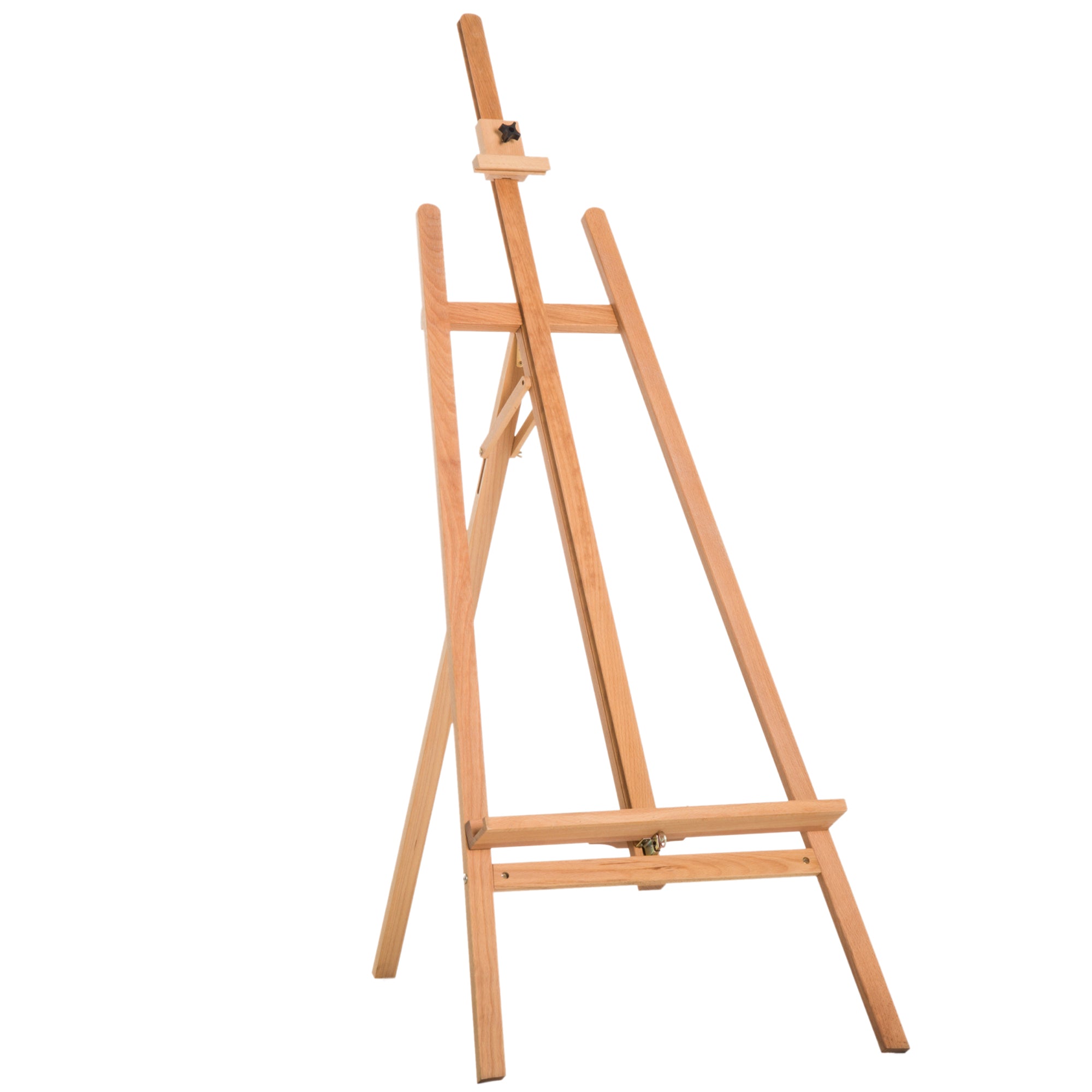 Tripod Easel with Adjustable Canvas Holder, Beech Wood, 65x68x174-230 cm