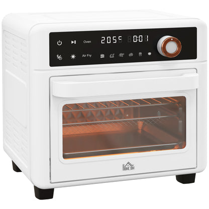 HOMCOM 1500W 13L Electric Oven with Air Fryer Function, 12 Programs and Adjustable Temperature, White