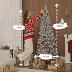 Snow-Covered Christmas Tree with 180 LED Lights, 11 Effects and 479 Branches, Ø65x180 cm, Green and White