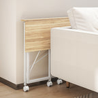 HOMCOM Space-Saving Folding Desk with 4 Wheels and Brake, 80x40x75 cm, Wood