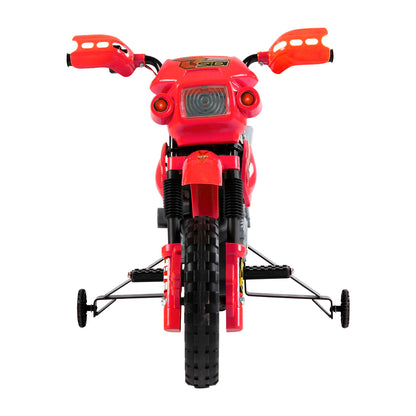 Electric Motorcycle for Children 3-6 Years in PP Plastic with Support Wheels, Headlights and Music, 102x53x66 cm, Red and Black