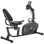 Magnetic Recumbent Exercise Bike with 8 Resistance Levels, LCD Display, Adjustable Seat and Arm Bands