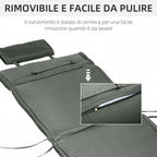 Outsunny Garden Sun Lounger Cushion Grey 198x53x5cm