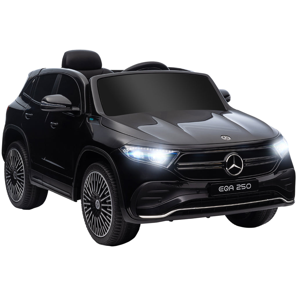 Electric Ride-On Toy Car for Kids Ages 3-8 with Remote Control, Headlights and Horn, Black