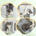 Ceiling Cat Tree with Adjustable Height 225-255 cm with House and Hammock, Light Grey