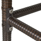 BUDAPEST |  5 Piece Garden Table and 4 High Chairs Set in Synthetic Rattan with Ice Bucket, Brown - Borge' Group Limited