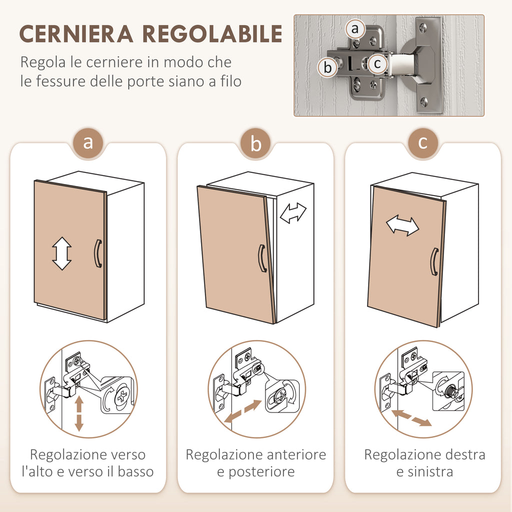 Kitchen Pantry with 3 Open Shelves, 3 Drawers and 2 Cabinets, Wooden, 101x39x180.5 cm, White and Wood Color