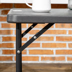 Folding Garden Table for 4 People with Adjustable Height, in Steel and HDPE, 118x60x74 cm - Borge' Group Limited