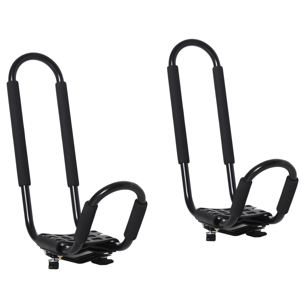 Set of 2 Kayak Rack Brackets with Universal Roof Rack Mount Suitable for Canoes and Paddleboards, Black, 46x16.5x47cm
