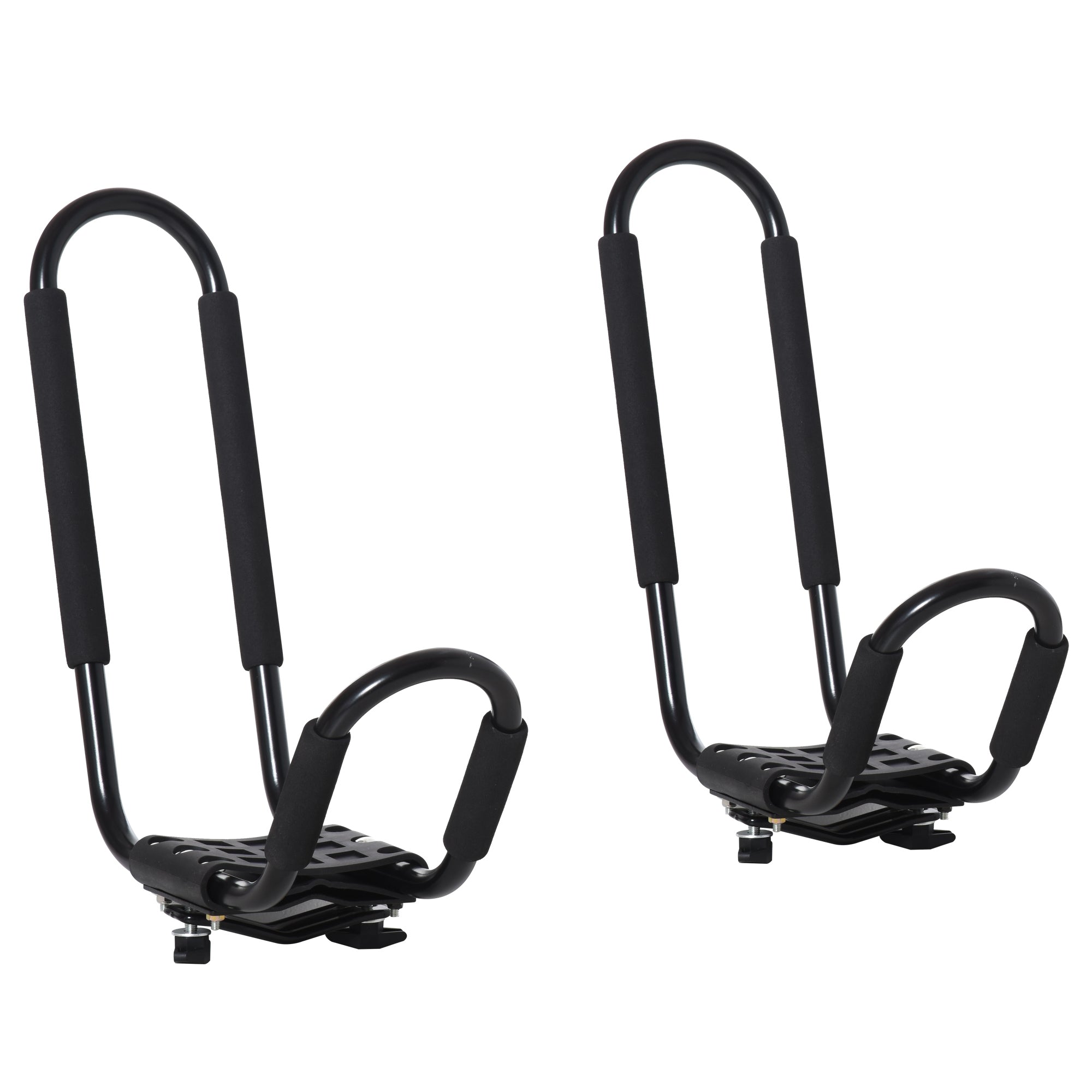 Set of 2 Kayak Rack Brackets with Universal Roof Rack Mount Suitable for Canoes and Paddleboards, Black, 46x16.5x47cm