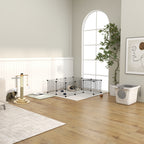 Metal Playpen for Small Pets with 36 Metal Panels to Assemble in Your Preferred Shape and Configuration and with Door