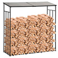 Outdoor Metal Wood Shed with Polycarbonate Roof, 2100kg Capacity, 185x67x185, Black