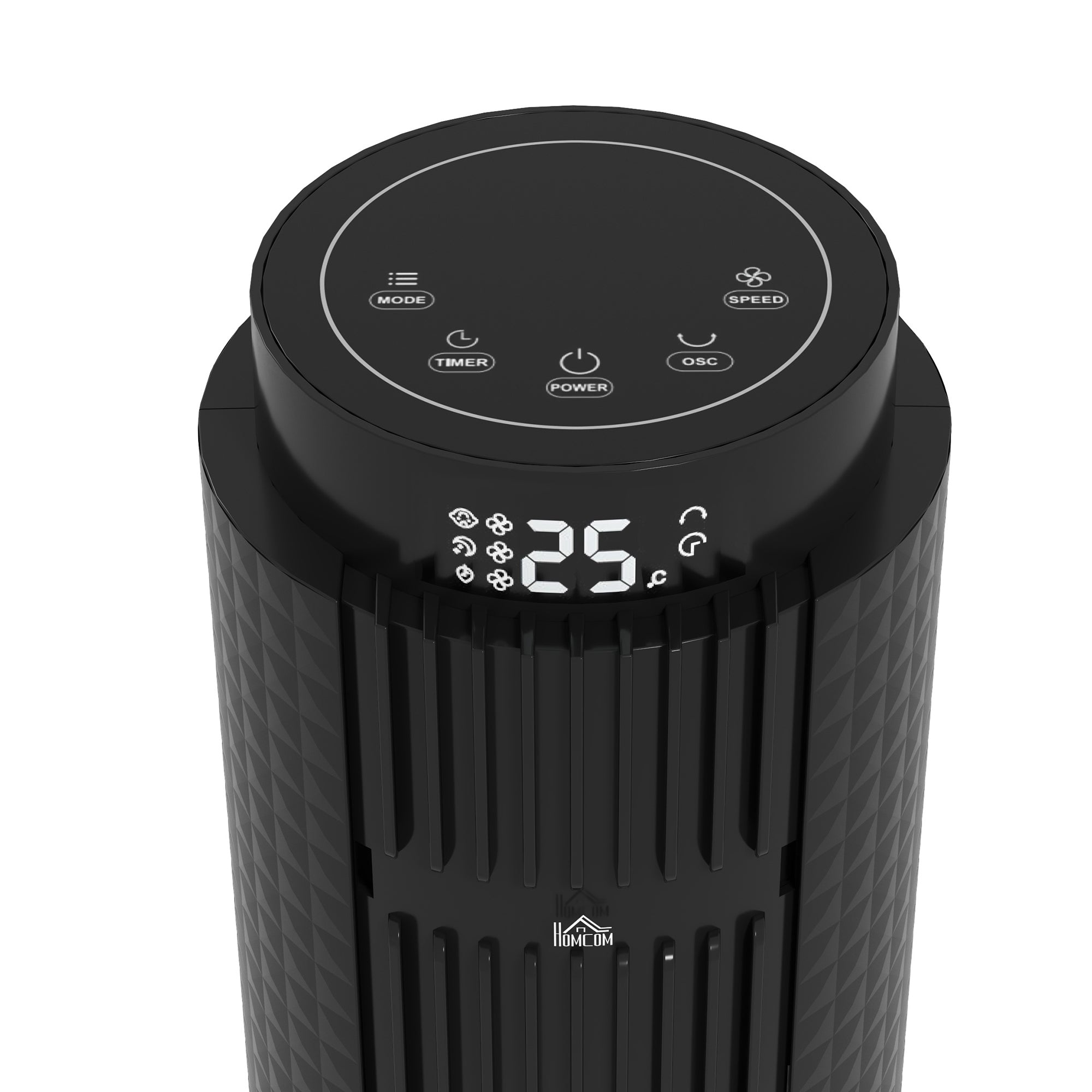 45W Tower Fan with 4 Modes and 3 Speeds with 12h Timer, in ABS, Ø31.5x96 cm, Black - Borgè