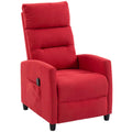 HOMCOM 160° Reclining Massage Chair with Footrest and Remote Control, 66x91x108 cm, in Wine Red Chenille