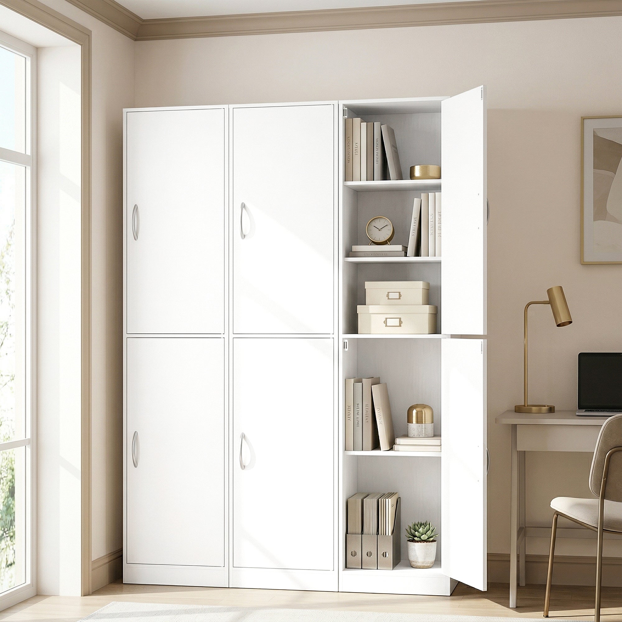 HOMCOM 180cm High Bookcase, Modern Shelving Unit with 5 Adjustable Shelves for Bedroom or Study.