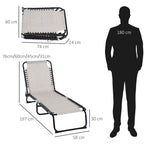 Outsunny Steel and Breathable Fabric Sun Lounger with Reclining Backrest, 197x58x30 cm