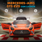 AIYAPLAY Electric Car for Children 3-8 Years Mercedes-AMG 12V with Remote Control, LED Lights, Transport Wheels, Orange