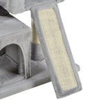 Cat Tree with Sisal Poles, Bed and 2 Houses, 59x39x83cm, Grey - Borge' Group Limited